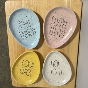 NWT 4 Rae Dunn pastel speckled Easter egg plates set